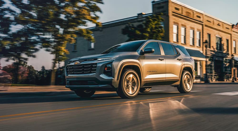 Grey 2026 Chevy Equinox for sale on a test drive.