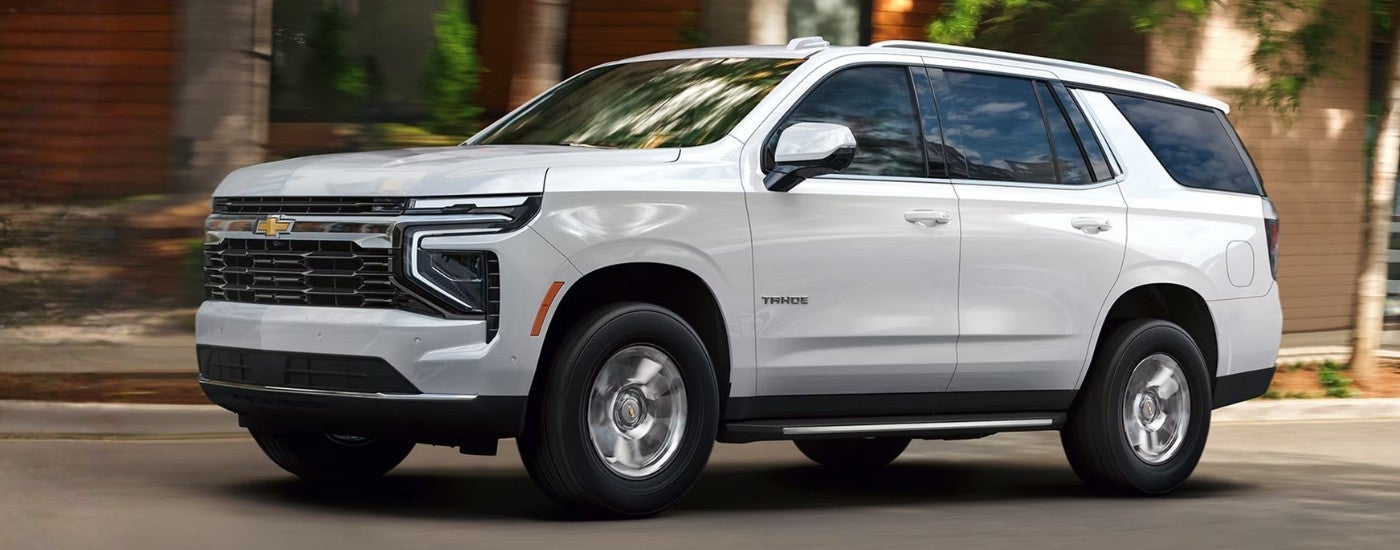 White 2026 Chevy Tahoe parked at an angle