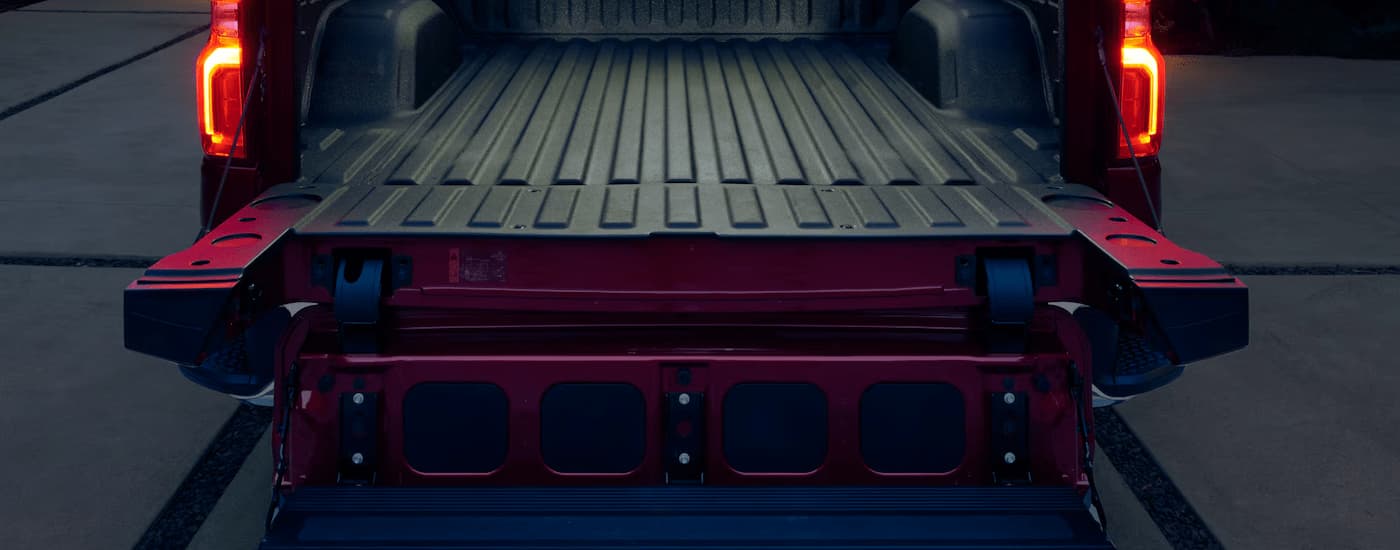 Bed of a red 2025 Chevy Silverado 1500 for sale near Paducah.